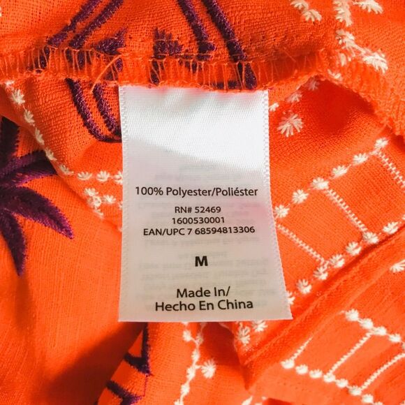 Sofia Vergara orange maxi skirt with pockets geometric pattern beach cruise boho - Picture 6 of 7